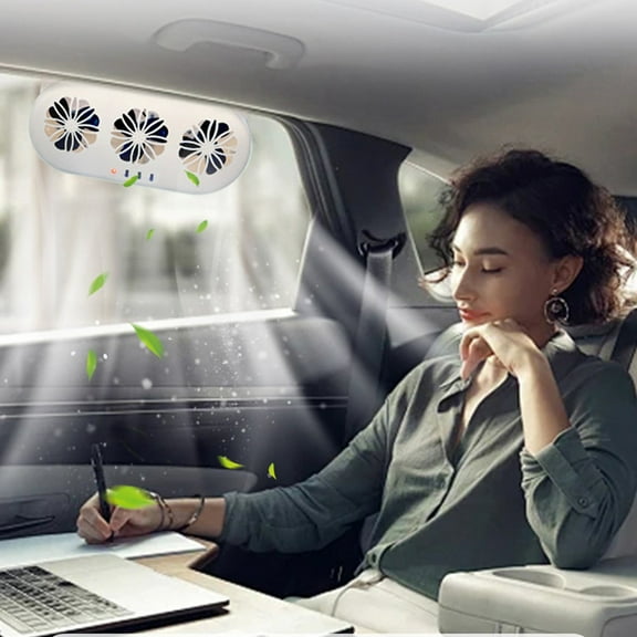 Usb 3-Fan Car Exhaust Fan USB Air Circulation Fan Ventilator Silent Air Vent Cooler Automotive Radiator Cooling Fan With Independent Switch