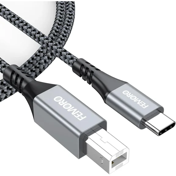 Usb B To Usb C Cable 3Ft, Midi To Usbc Braided Laptop Printer Midi Keyboard Cord