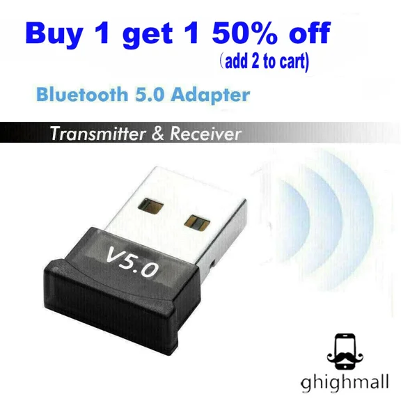 Usb Bluetooth 5.0 Wireless Dongle Adapter Receiver For Windows Pc Real 5.0 Usa