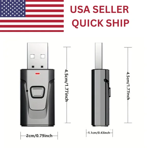 Usb Bt 5.0 Adapter 4-In-1 Wireless Stereo Audio Transmitter Receiver Adapter