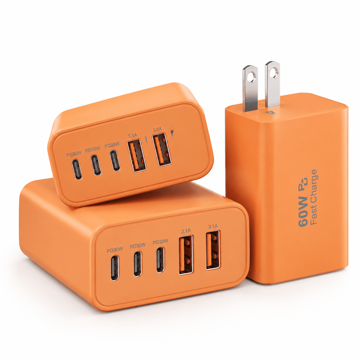 Usb C Block Fast Charging 60wbc Type Wall Plug Cubes - Walmart.com