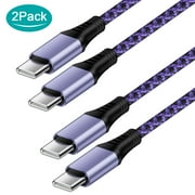 Usb C Cable 6ft,2PACK HopePow Type C Charger Fast Charging Usb C to Usb C Cable 6ft Charging Cable Type C Charger High Speed Android Phone Charger for iPhone 15 Charger Cord Usb C,Purple