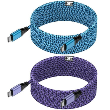 Usb C Cable 10ft,HopePow 2pack Usb C to Usb C Cable 10ft Nylon Braided Super Long Type C Charger Fast USb Charging Cable 10 Feet Usb C for Samsung High Speed Android Phone Charger Cord Type C