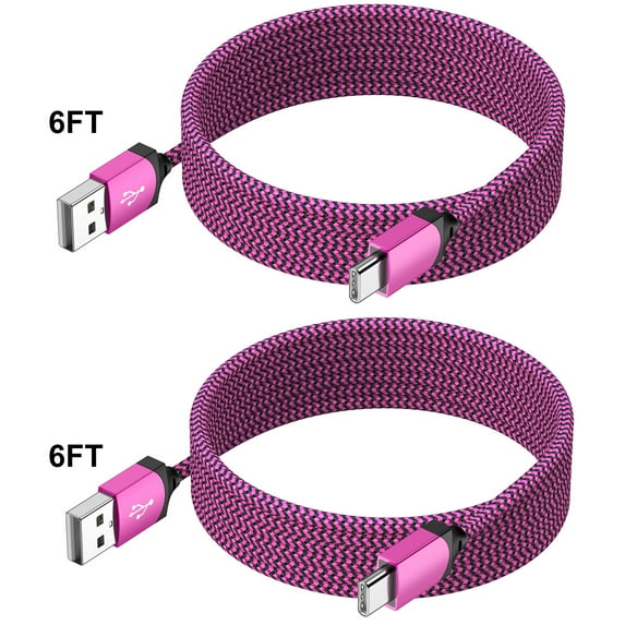 Usb C Cable,HopePow 2pcs 6ft Usb A to Usb C Cable Cord 3A Super Fast Charger Long Type C Charger Nylon Braided Type C USb Charging Cable Usb C for Samsung High Speed Android Phone Charger Type C