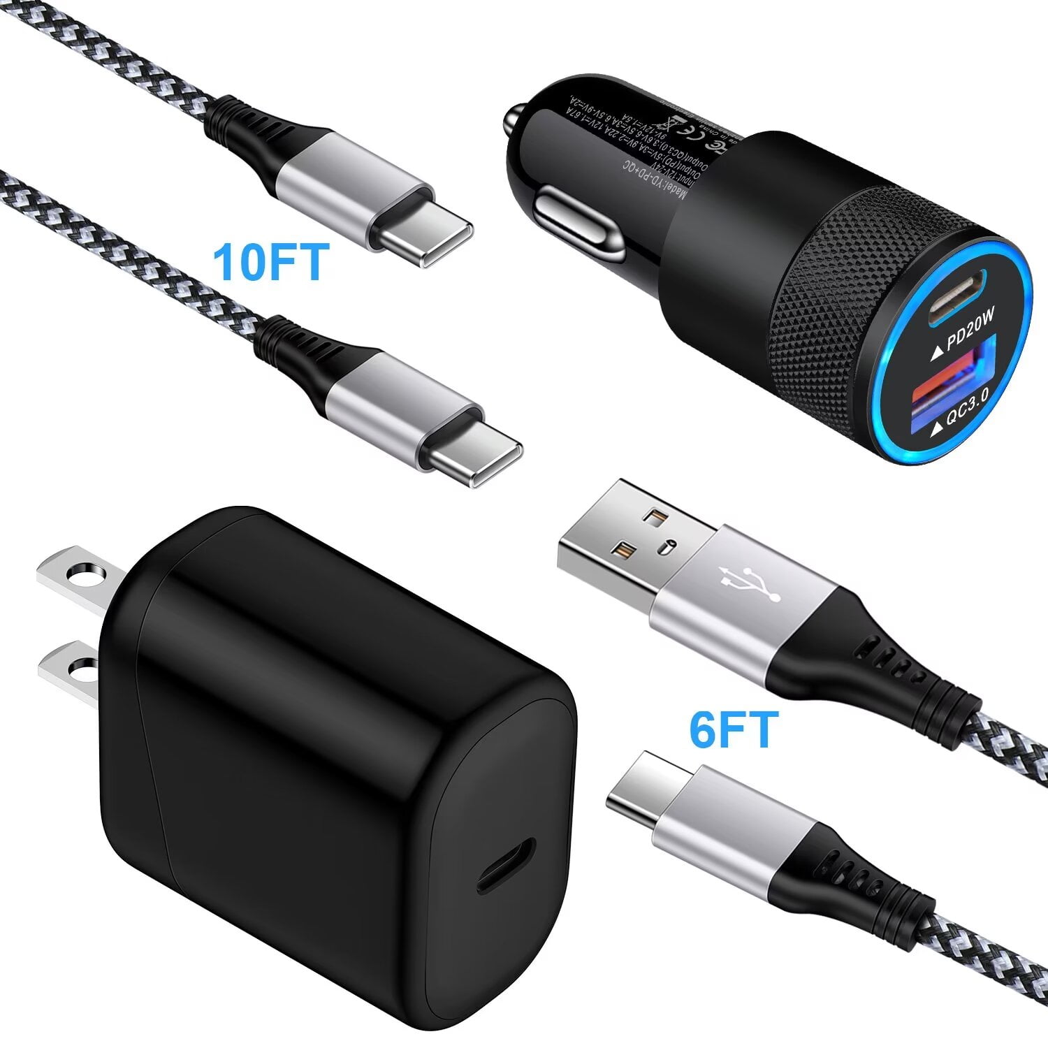 36W Dual USB Type C PD 3.0 (18W) USB A QC4.0 (18W) Mini Fast Car Charger Adapter With Built-in LED Voltmeter - Foto 4