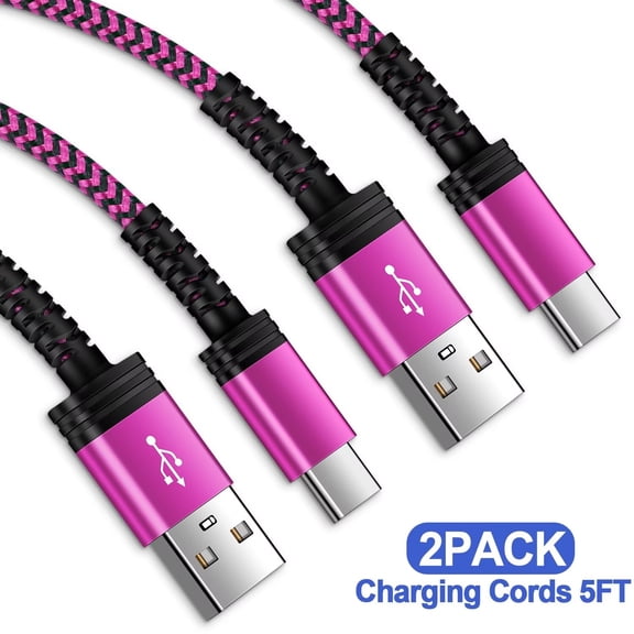 Usb Cables,Usb C Charger Cable,AILKIN 5ft-2PACK Type C USB Fast Charging Cable USB A to USB C Cable 5ft High Speed Android Charger Type C Charging Cords USB-C Phone Cables,Pink