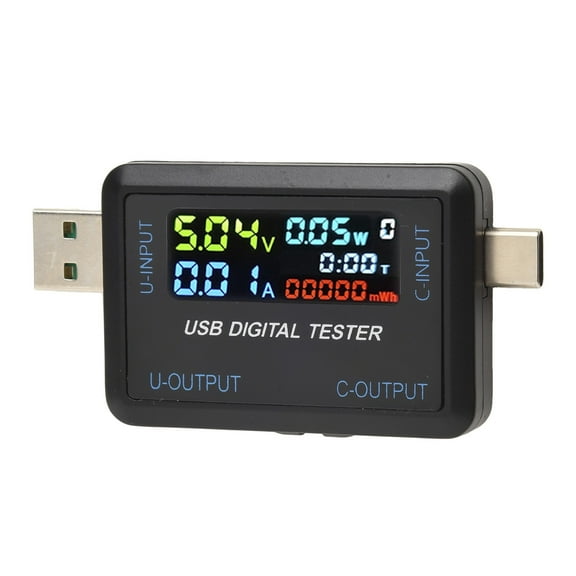 Usb C Power Meter Usb Tester 4.5-36V 0-5A Voltmeter Ammeter Digital Tester Meter C
