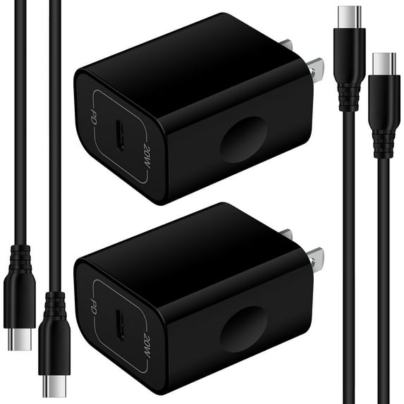 Usb C Super Fast Charger Block,HopePow 2PACK 20W Type C USB C Charger Block with 2PACK Usb C to Usb C Cable 6ft High Speed Phone Charger Block for Samsung Charger Type C Super Fast Charging,White