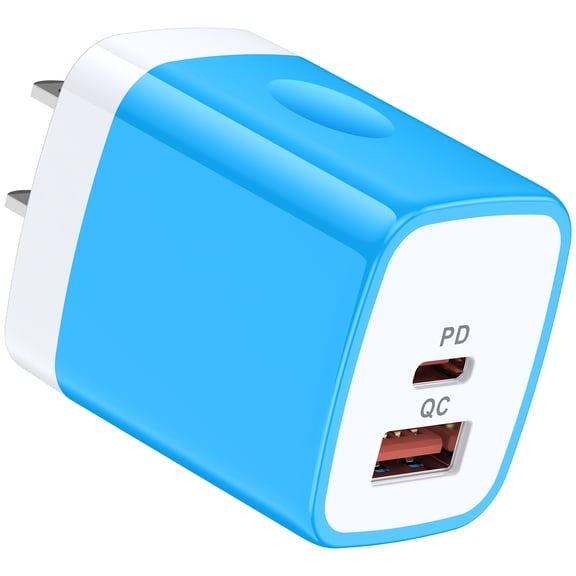Usb C Super Fast Charger Block,HopePow PD 20W+QC Type C USB C Charger Block Usb Wall Charger Adapter Plug Brick High Speed Phone Charger Block for Samsung Charger Type C Super Fast Charging,Blue