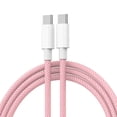 thumbnail image 1 of Usb C to Type C Fast Charging PD 60W Mobile Phone Date Cable For Iphone15 Android Samsung Huawei Type C Braided Charger Cable Pink 3m, 1 of 6