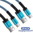 thumbnail image 1 of Usb Cables,Usb C Charger Cable,AILKIN 5ft-2PACK Type C USB Fast Charging Cable USB A to USB C Cable 5ft High Speed Android Charger Type C Charging Cords USB Cables,Blue, 1 of 7
