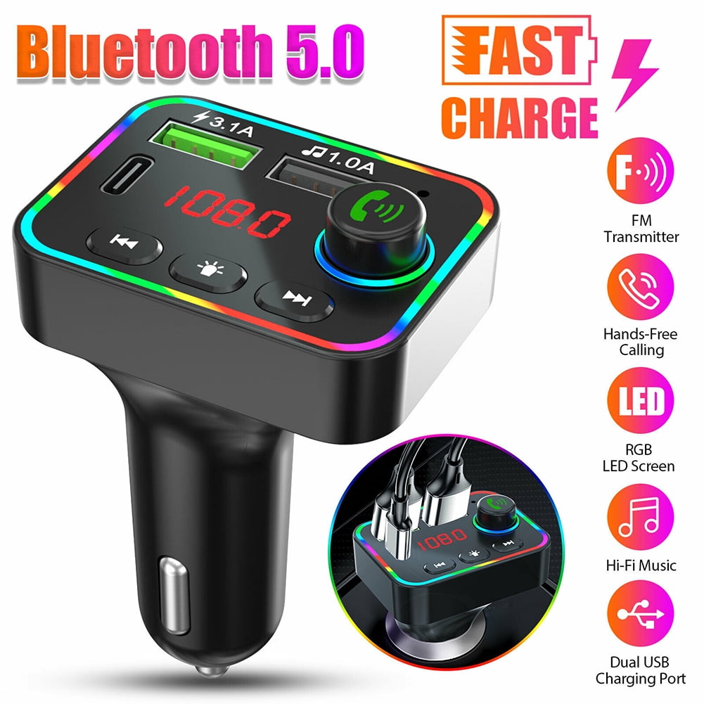 Usb Car Charger 5.0 Fm Transmitter Mp3 Player F4u