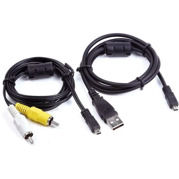 Usb Data+A/V Video Cable Cord For Panasonic Camera Lumix Dmc-Zs10/S Dmc-Zr1/S