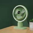 thumbnail image 1 of Usb Desk Fan with Night Light, Mini Portable Fan, 3 Speed Settings, Rotating Strong Wind, for Home Workspace Desk and Nightstand, Personal Quiet Cooling Fan, Green, by FAJHHA, 1 of 8