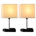 thumbnail image 1 of Usb Desk Lamp Multifunctional Bedside Desk Lamp With 2 Ac Outlets 3 Usb Charging Ports and Wooden Cell Phone Stand Storage Rack Perfect For Bedroom, Guest Room, Office, 1 of 3