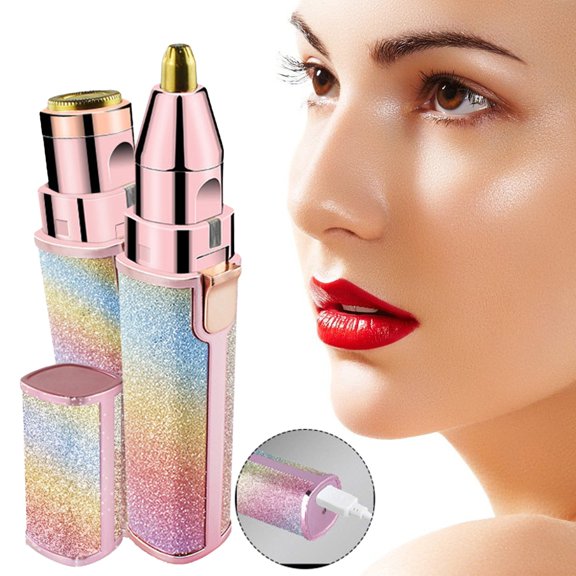 Usb Electric Hair Trimmer, Aurora Color, Usb Rechargeable, 1 Pcstar Shaving Device Usb Electric Shaver 2 in 1 Hair Remover Mini Female Eyebrow Trimmer Lipstick Hair Remover, Easter Makeup Organizers