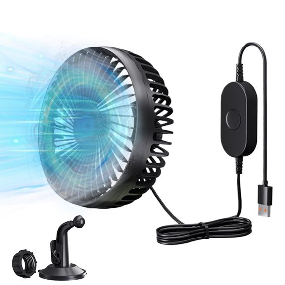 Usb Fan for Car Powerful Blower Air Circulation Adjustable | 3-Speed Electric Fan for Car Vehicle Truck RV Camping Home