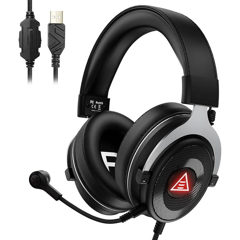 Usb Gaming Headset With Microphone For Ps4 Pc Ps5 Laptop Headphones With Noise Cancelling Mic Gaming Headsets Wired 7.1 Surround Sound 50Mm