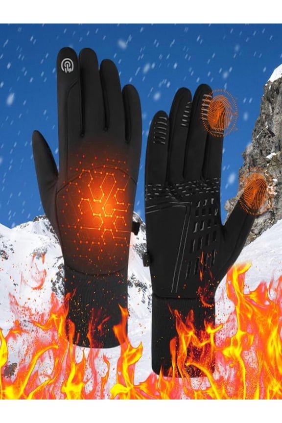 Full Finger Hand Warmers Gloves, Winter Fleece Full Finger Gloves, Warm Touchs Screen Outdoor Windproof Non-Slip Gloves, For Various Outdoor Activities, Xl Codes