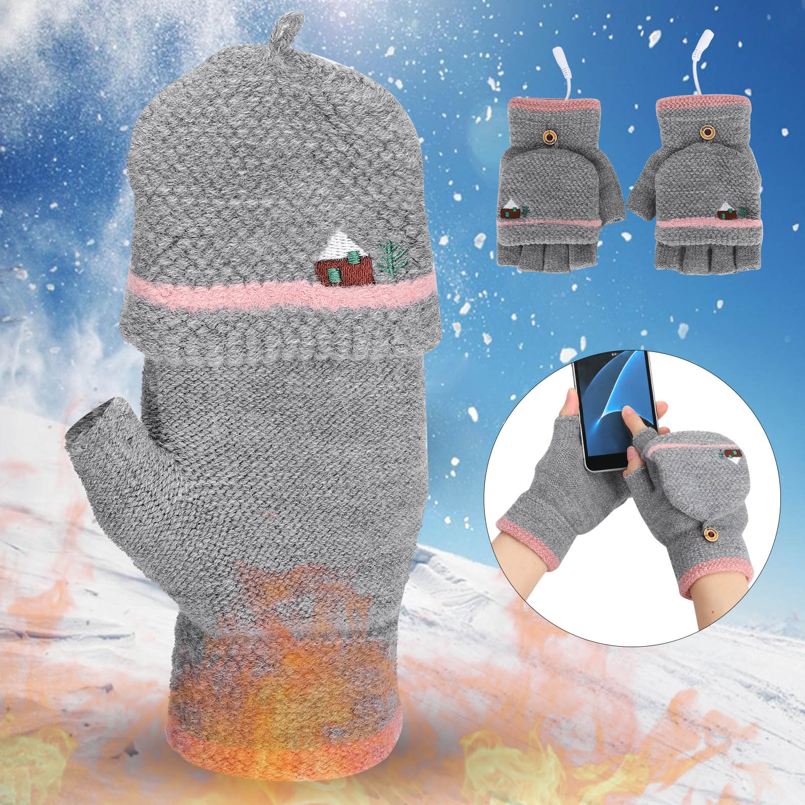 Usb Heated Gloves Warm Laptop Gloves Usb Heated Mitten Usb Heating