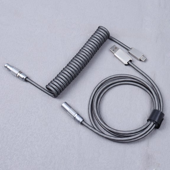 Usb Keyboard Cable FGG Coiled Keyboard Usb Type C Cable Metal Aviator Connector Gaming 00B Usb Keyboard Cable