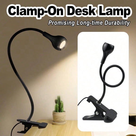 Usb Led Clip On Desk Lamp Reading Book Light Clip-On Night Lights Gooseneck Table Study Read 5v Cold White 360°Clip-On For/Table