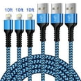 thumbnail image 1 of Usb a to Lightning Cable 10ft,AILKIN 3PACK Lightning Charging Cables USB to Lightning Cable 10ft Fast Charging USB a to Lighting Cables Fast Charge Cable Cords,Purple, 1 of 6