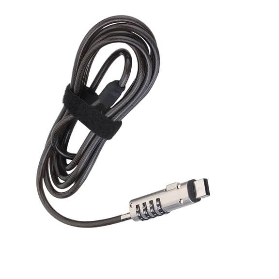 FRCOLOR Black USB Computer Lock with 4-Digit Combination for Laptop Security and Anti-Theft Protection