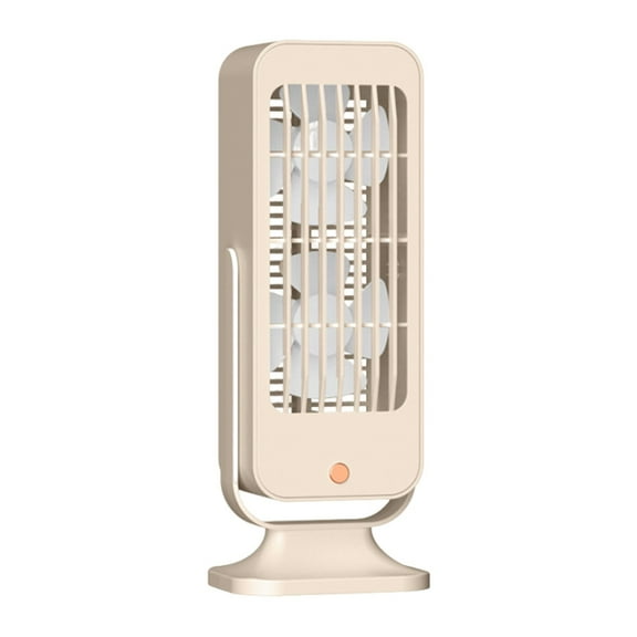 Dual Blade Desktop Fan Usb Powered Quiet Operation For Home Office Large Wind Power Portable With Built-In Battery 3 Speed Settings Plastic Material
