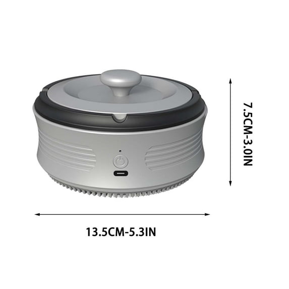 Usb Rechargeable Air Purifying Ashtrays, Smoke and Odor Filtering Function,Smokeless Ashtray Indoor and Outdoor Gray,for Living Rooms, Offices, Hotel Lobbies, Chess and Card Rooms