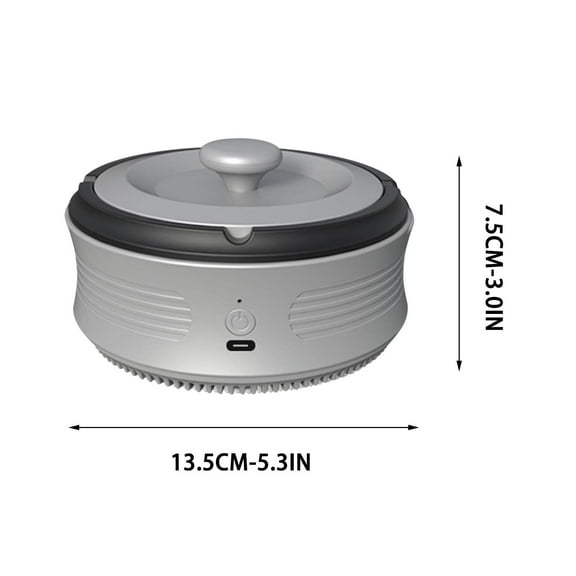 Usb Rechargeable Air Purifying Ashtrays, Smoke and Odor Filtering Function,Smokeless Ashtray Indoor and Outdoor Gray,for Living Rooms, Offices, Hotel Lobbies, Chess and Card Rooms