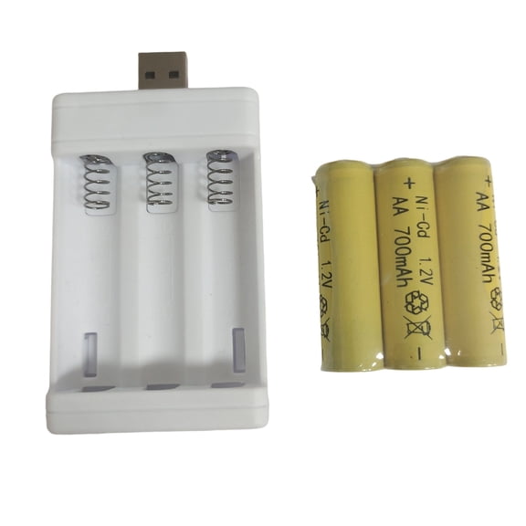 Usb Rechargeable Battery Charger With 3X Aa Batteries, 1.2V Ni-Mh Aa Battery Pack For Electronic Devices, Aa Battery Charging Station For Toys Remote Controls Flashlights