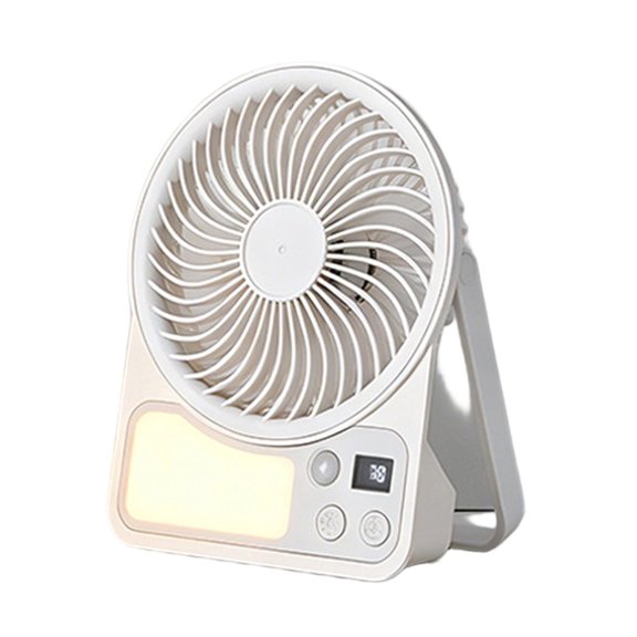 Usb Rechargeable Fan With Induction Light 5 Speed Adjustable For Bedroom Student Dorm