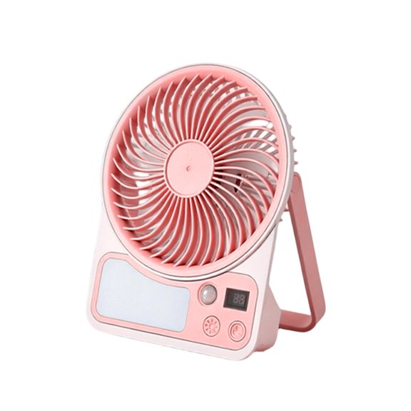 Usb Rechargeable Fan With Induction Light 5 Speed Adjustable For Bedroom Student Dorm