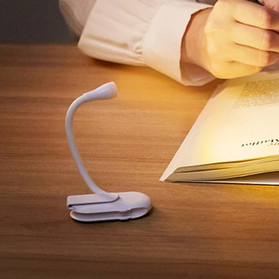 Usb Rechargeable Led Reading Lamp With 3 Adjustable Colors & Clip-On