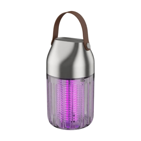 Usb Rechargeable Mosquito Zapper Portable Purple Light Bug Trapper 5 Inch Durable Electric Insect Indoor Outdoor for Camping Home Patio Gray 1 Pack