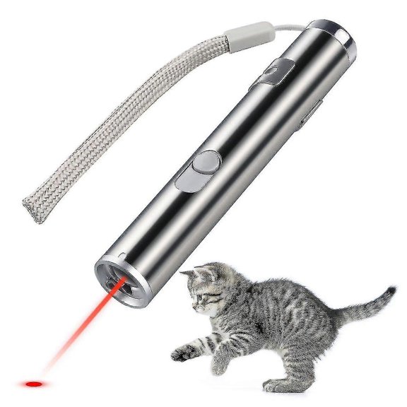 Usb Rechargeable Pet Toys Cat Training Laser Pointer with Led Flashlight