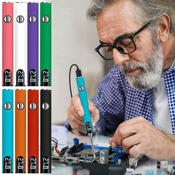 Usb Rechargeable Soldering Iron Pen with Led Digital Display, 650mah Battery, Adjustable Temperature & 510 Threaded Connector for Home Appliance Repair, Electronics Projects, and Diy Crafting