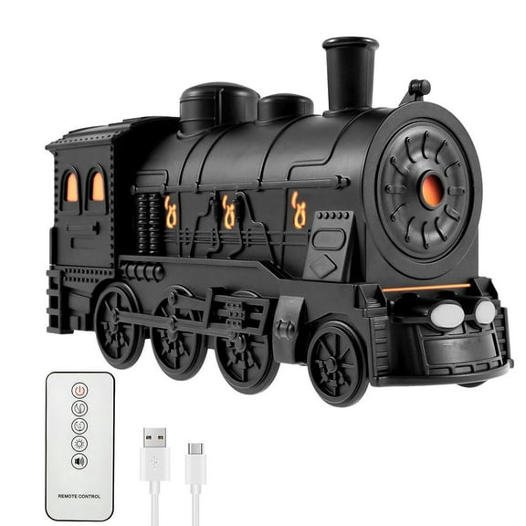 Usb Steam Train Essential Oil Diffuser 300Ml Train Humidifier With Telecontrol Black Smile Home