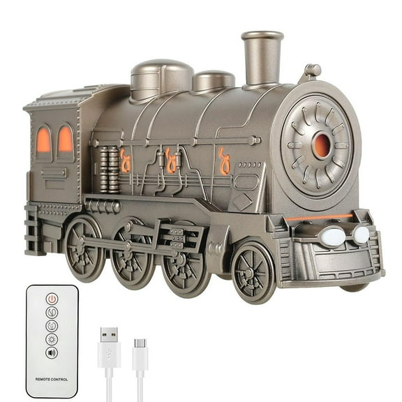 Usb Steam Train Essential Oil Diffuser 300Ml Train Humidifier With Telecontrol Bronze Smile Home