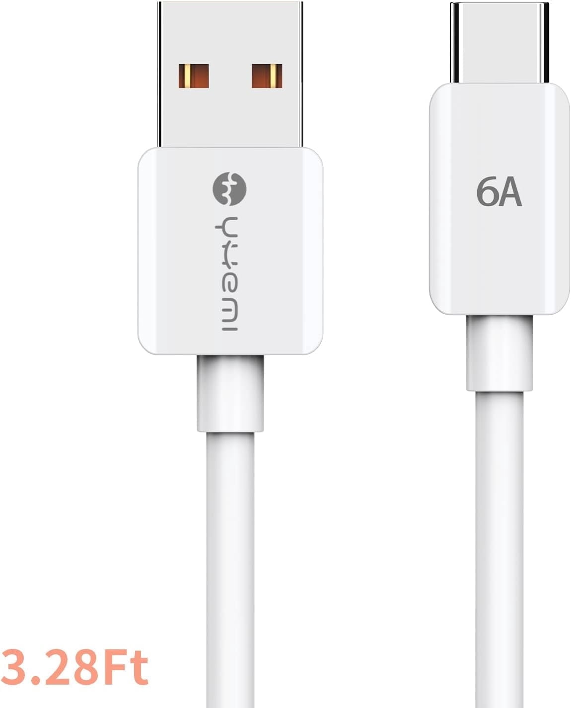 Usb Type C Cable 6A, 3.28ft Usb To Usb C Fast Charging Cable Usb Type C Data Cable Compatible With Samsung Galaxy S21/S10/S9/S8/A51/Ipad Pro 2021/Huawei/Sony And More