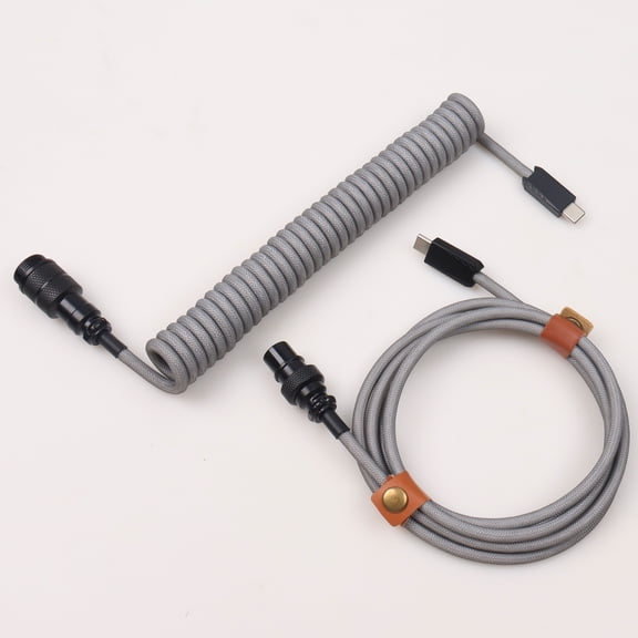 Usb c Coiled Gx16 aviator Cable Keyboard Cable Type c to Usb c Long Coiled Cable for Mechanical Keyboard