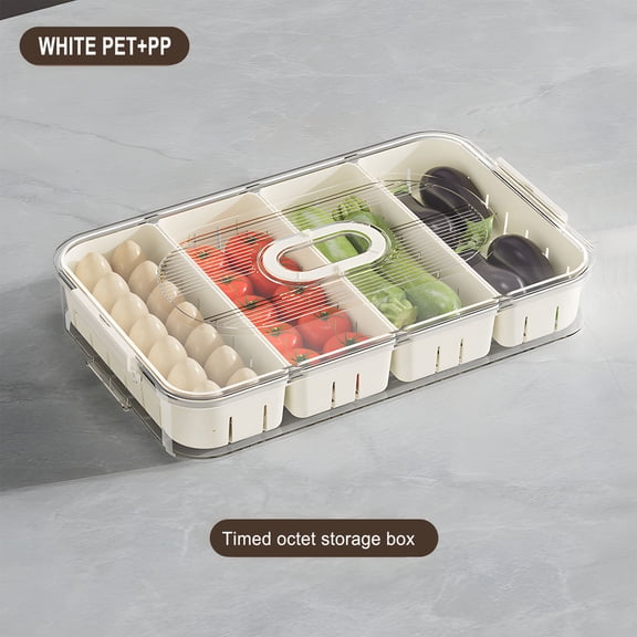 Usbinx Life 4-Compartment Transparent Seasoning Storage Box with Lids