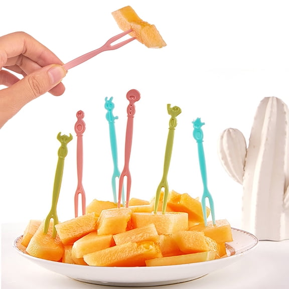 Usbinx Life 50-Pack Disposable Two-Tine Plastic Fruit & Cake Forks 8.5cm
