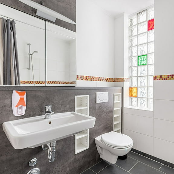 Usbinx Life Automatic Toothpaste Dispenser with Toothbrush Holder Wall Mount Set Hands Free Pump 14.5x7.2x6.5cm