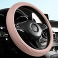 thumbnail image 1 of Usbinx Life Car Steering Wheel Cover Slip Resistant Thin Silicone Universal Fit 36-40cm All Seasons Easy Clean Sports Handle Gray White Coffee Pink Red Navy Blue, 1 of 6