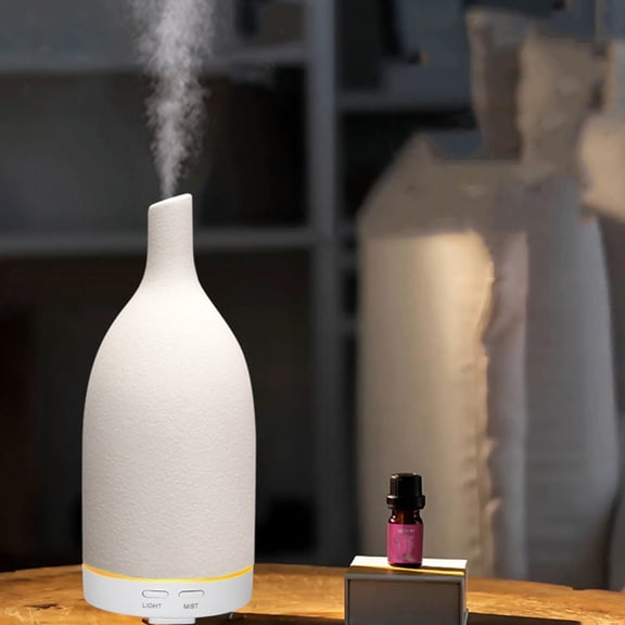 Usbinx Life Ceramic Aroma Diffuser Ultrasonic 110ml Matte Finish Elegant Home Office Mist Humidifier Black White