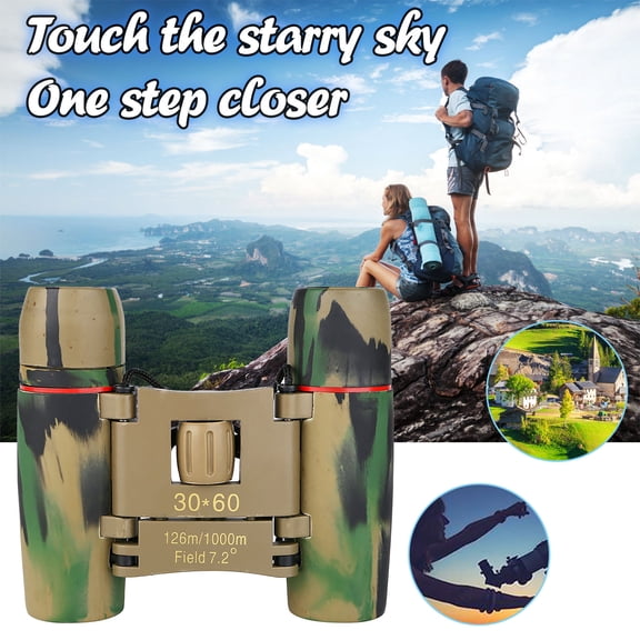 Usbinx Life Compact Binoculars Folding Mini Telescope for Day Night Viewing Central Focus Portable Optics for Concert Sports Bird Watching Camping Includes Bag Cloth
