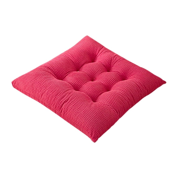 Usbinx Life Corduroy Seat Cushion Thickened Square Chair Pad with Ties Non Slip Corn Kernel Texture for Dining Chair Office Tatami Warm Support 1 Piece 16 x 16 Inch
