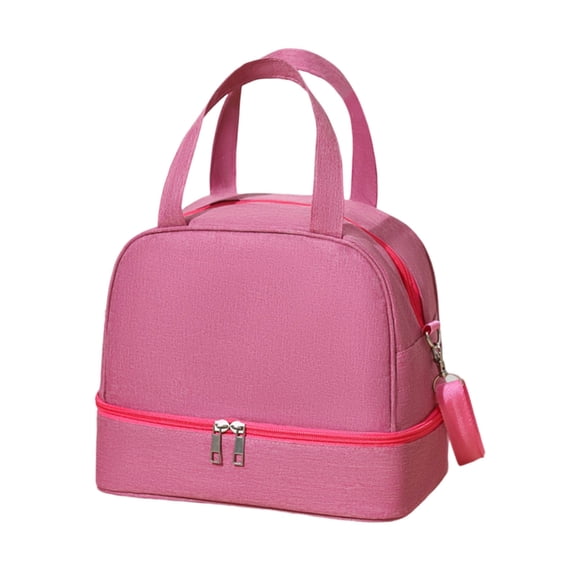 Usbinx Life Double-Layer Insulated Lunch Bag Large Capacity Portable Cooler Tote Bag with Shoulder Strap, Waterproof Picnic Bento Bag 26.5×17×20cm